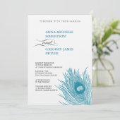 Faire-part de mariage de plumes de Peacock (Debout devant)