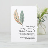 Faire-part de mariage de plumes du désert (Debout devant)