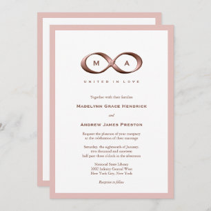 Faire-part de mariage de poignée rose Gold Infinit
