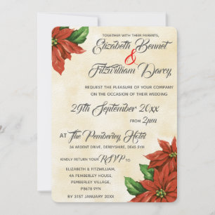 Faire-part de mariage de Poinsettia Vintage
