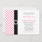 Faire-part de mariage de point rose chaud (Devant)