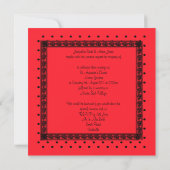 FAIRE-PART DE MARIAGE DE POINTE EN LACE ROUGE MODE (Dos)
