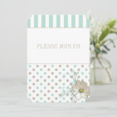 FAIRE-PART DE MARIAGE DE POINTS BISQUES À LA MINTE (Debout devant)