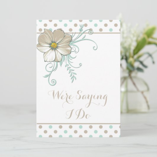 FAIRE-PART DE MARIAGE DE POINTS BISQUES À LA MINTE (Debout devant)