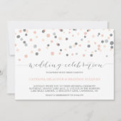 Faire-part de mariage de points Confetti gris et b (Devant)