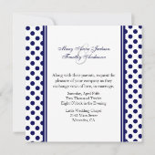 Faire-part de mariage de points Polka bleu et blan (Devant)