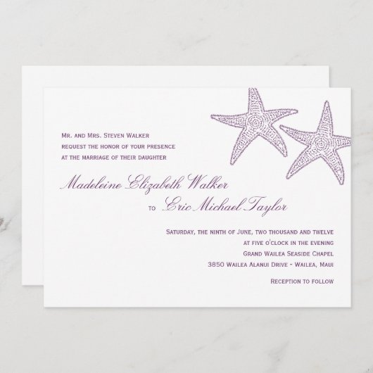 Faire-part de mariage de poisson d'eau douce (Devant / Derrière)