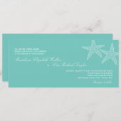 Faire-part de mariage de poisson étoilé - Bleu (Devant / Derrière)