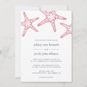 Faire-part de mariage de poisson rouge rose et mar (Devant)