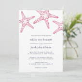 Faire-part de mariage de poisson rouge rose et mar (Debout devant)