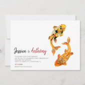 Faire-part de mariage de poissons de Koi (Devant)