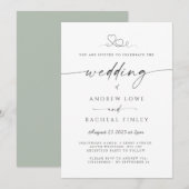 faire-part de mariage de police de script élégant (Devant / Derrière)