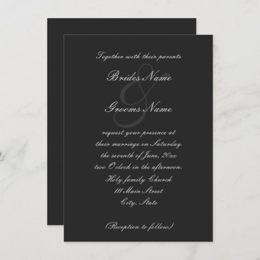 faire-part de mariage de police de script élégant (Devant / Derrière)