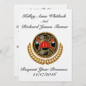 Faire-part de mariage de pompier (Devant / Derrière)