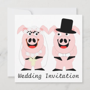 Faire-part de mariage de porc