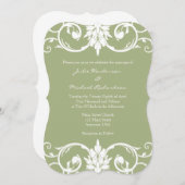 Faire-part de mariage de porte-toron vert Sage (Devant / Derrière)