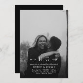 Faire-part de mariage de Portrait Monogramme moder (Devant / Derrière)