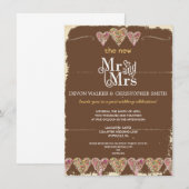 Faire-part de mariage de post-tableau de bord des  (Devant / Derrière)