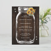 Faire-part de mariage de pot de tournesol en bois (Debout devant)