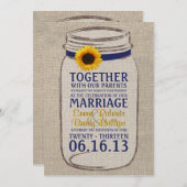 Faire-part de mariage de pot de tournesol rustique (Devant / Derrière)