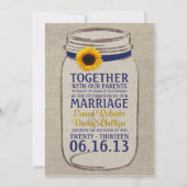 Faire-part de mariage de pot de tournesol rustique (Devant)