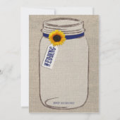 Faire-part de mariage de pot de tournesol rustique (Dos)
