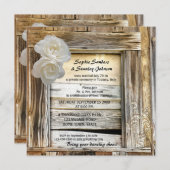 Faire-part de mariage de poteau rustique en bois (Devant / Derrière)