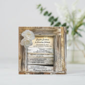 Faire-part de mariage de poteau rustique en bois (Debout devant)