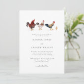 Faire-part de mariage de poulet rustique (Debout devant)