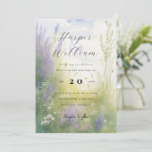 faire-part de mariage de prairie de lavande aquare (Debout devant)