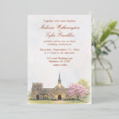 Faire-part de mariage de printemps à l'aquarelle d (Debout devant)