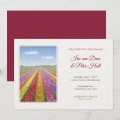 Faire-part de mariage de printemps Rangées de tuli (Devant / Derrière)