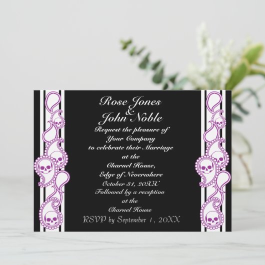 Faire-part de mariage de Pyre (pourpre) (Debout devant)