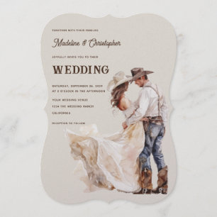 Faire-part de mariage de ranch occidental