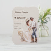 Faire-part de mariage de ranch occidental (Debout devant)
