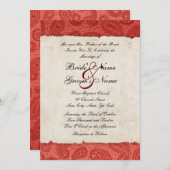 Faire-part de mariage de Red Paisley (Devant / Derrière)