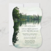 Faire-part de mariage de réflexion de lac de monta (Devant)