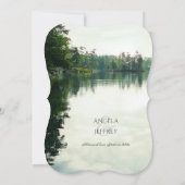 Faire-part de mariage de réflexion de lac de monta (Dos)