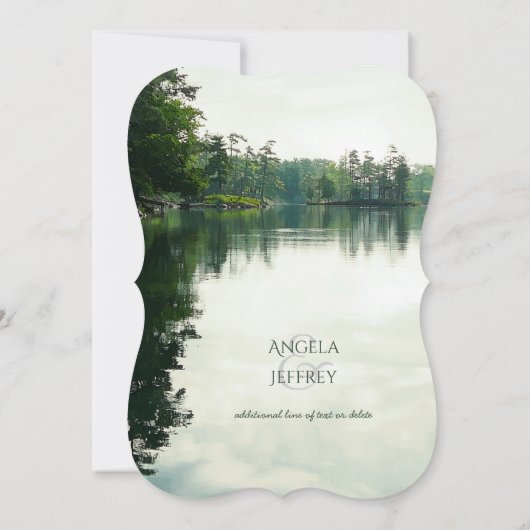 Faire-part de mariage de réflexion de lac de monta (Dos)