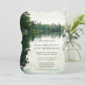 Faire-part de mariage de réflexion de lac de monta (Debout devant)