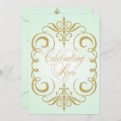 Faire-part de mariage de remous de vert en bon (Devant / Derrière)