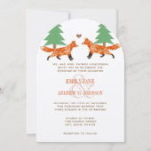 Faire-part de mariage de renards vintages (Devant)