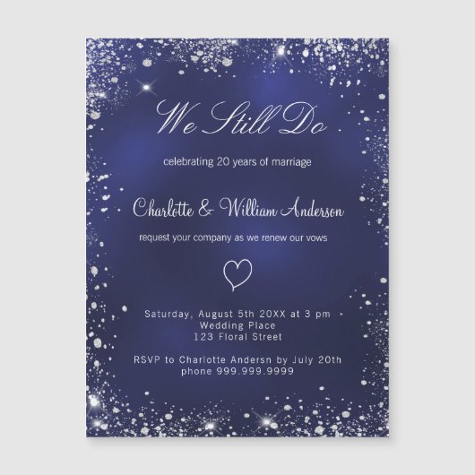 Faire-part de mariage de renouvellement voeu argen (Devant)