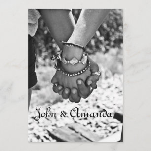 Faire-part de mariage de retenue des mains