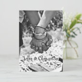 Faire-part de mariage de retenue des mains (Debout devant)