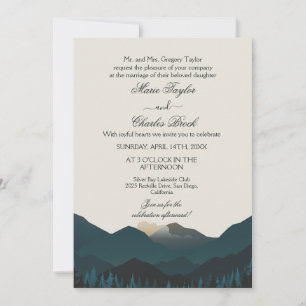Faire-part de mariage de retraite de montagne