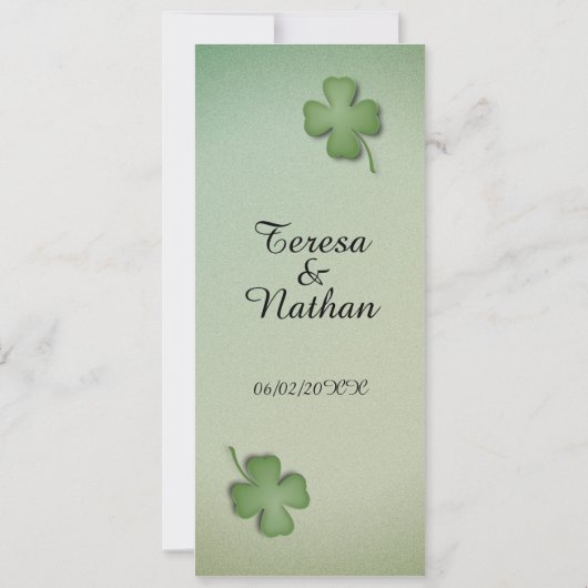 Faire-part de mariage de rêve irlandais (Dos)