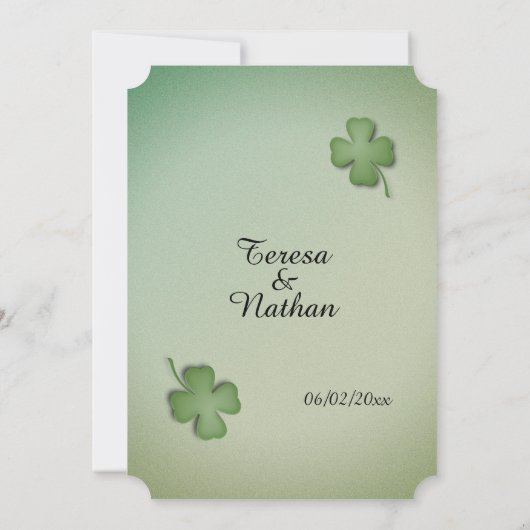 Faire-part de mariage de rêve irlandais (Dos)