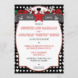Faire-part de mariage de rockabilly de tatouage de