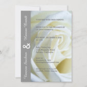 Faire-part de mariage de rose blanche moderne (Devant)
